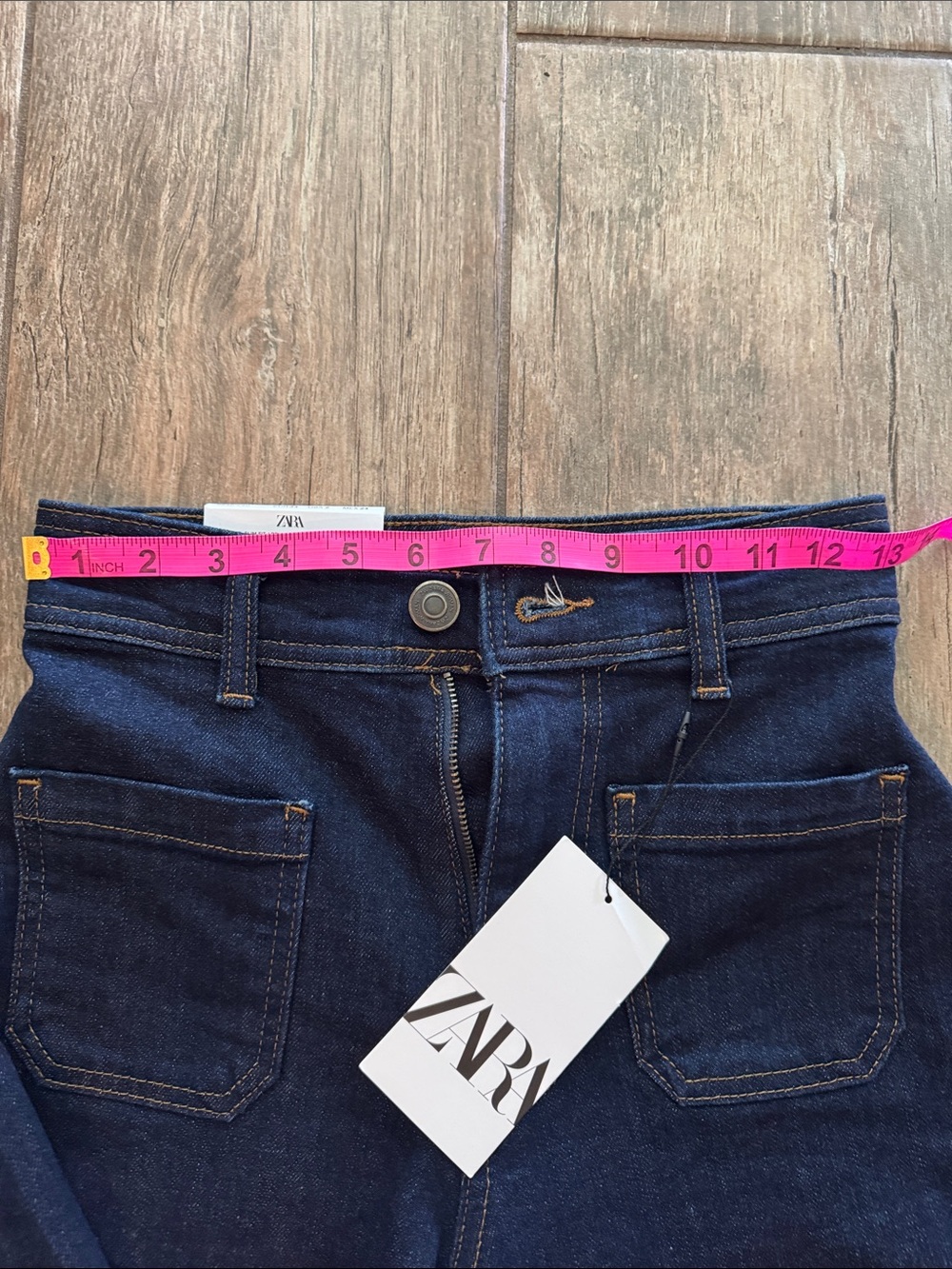 Zara Dark Blue Flare Jeans - Picture 8 of 10